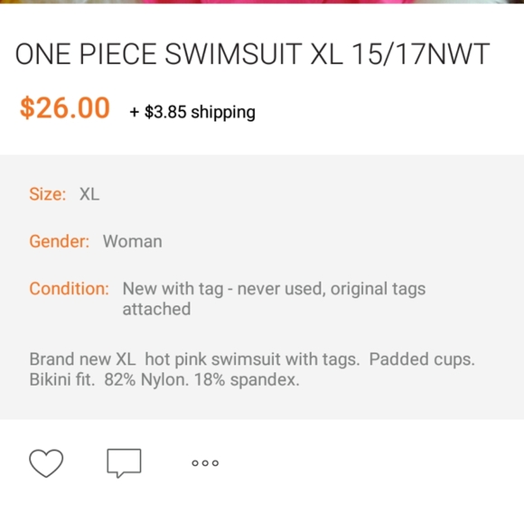 ONE PIECE SWIMSUIT XL NWT - Picture 3 of 9